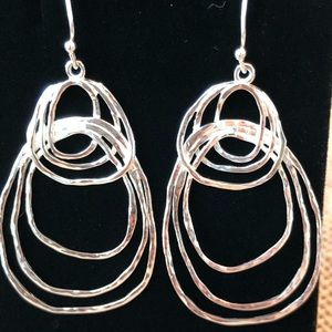 RETIRED Silpada Hammered Sterling Silver .925 Pop the Bubbly Circle Earrings